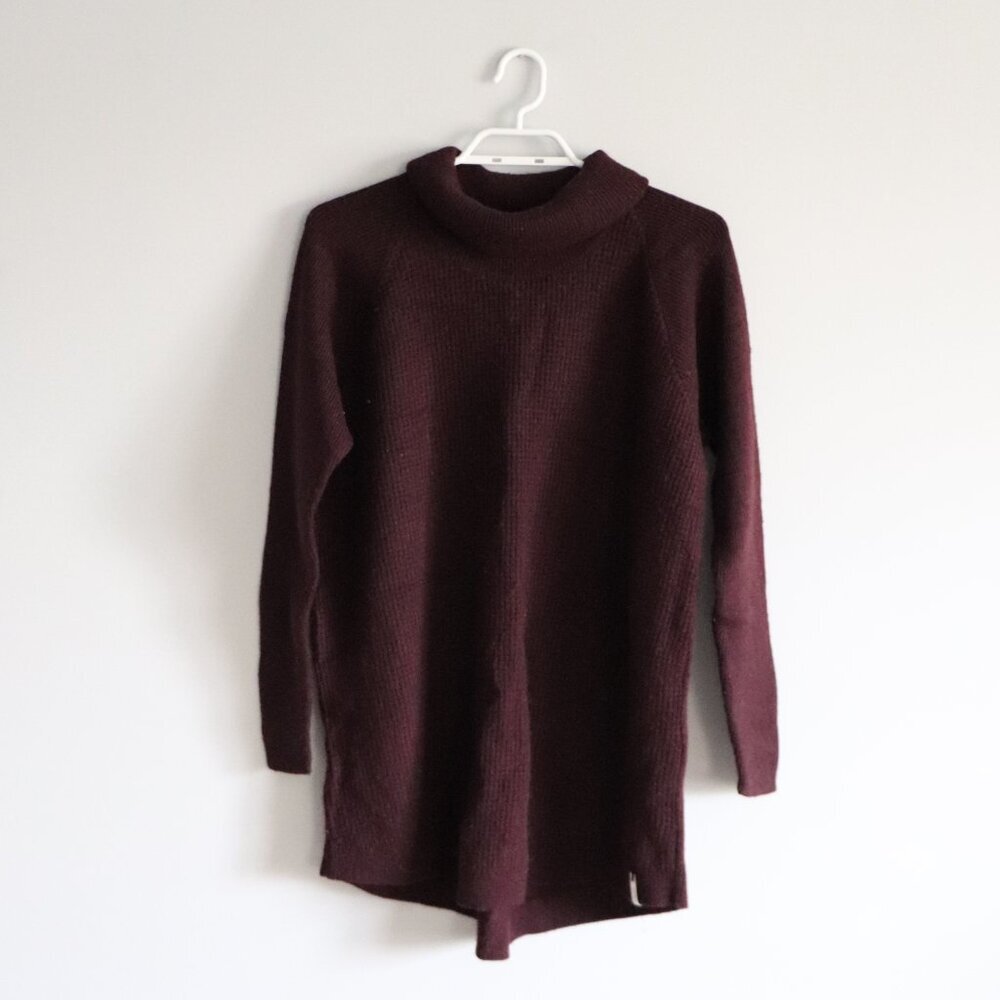 Woolrich Women's Sz L Red Wool‎ Blend Turtleneck Knit Casual Pullover Sweater